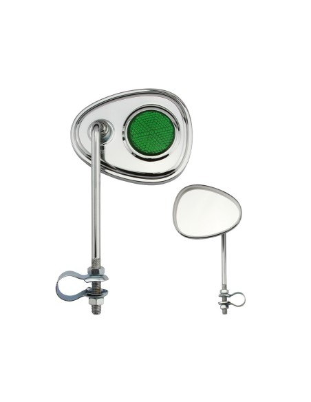 V Mirror Chrome Green Reflectors.